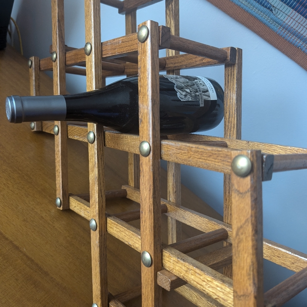 Vintage Collapsible Wood Wine Rack - Picture 3 of 9